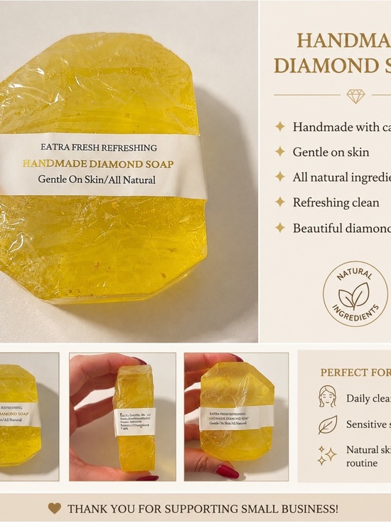 Other - Handmade Diamond Soap - Yellow